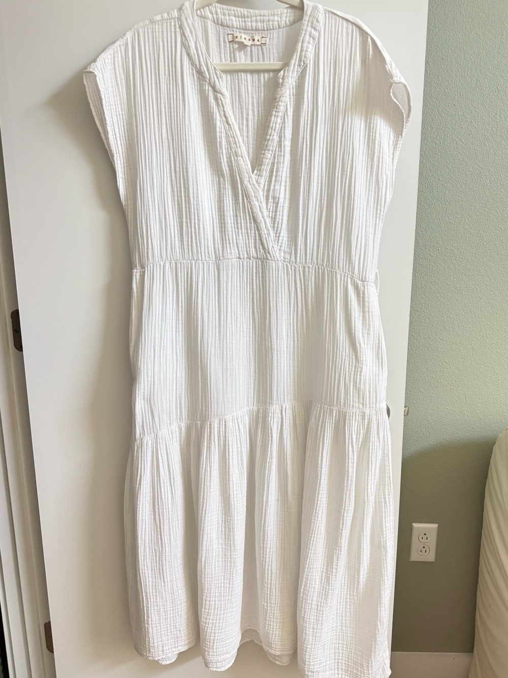 XIRENA Cotton Gauze White Maxi Dress Medium